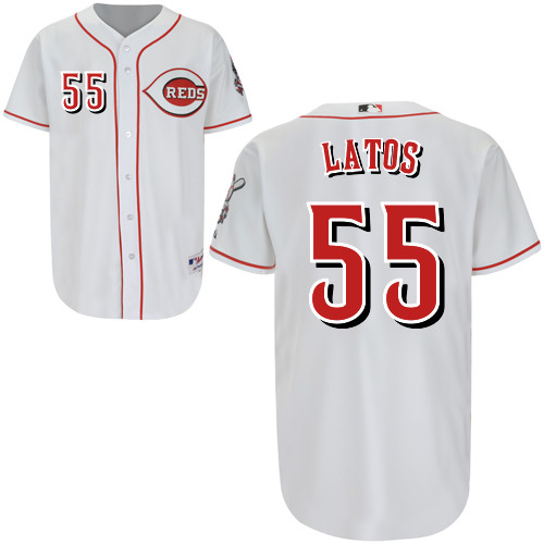 Mat Latos #55 Youth Baseball Jersey-Cincinnati Reds Authentic Home White Cool Base MLB Jersey